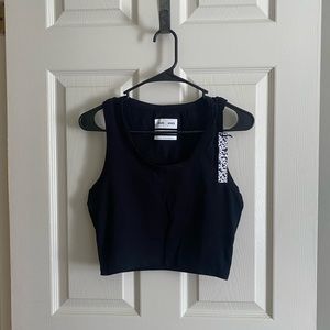 Ribbed workout cropped tank top